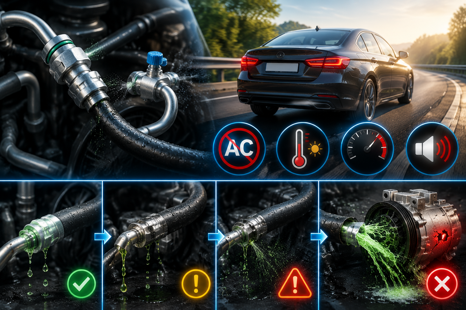 AC hose leak driving timeline